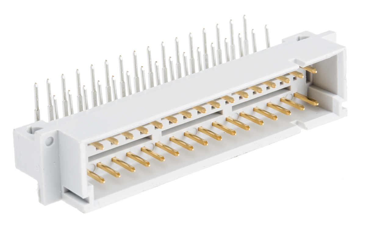 RS PRO 32 Way 2.54mm Pitch, Type C/2 Class C2, 2 Row, Right Angle DIN 41612 Connector, Plug