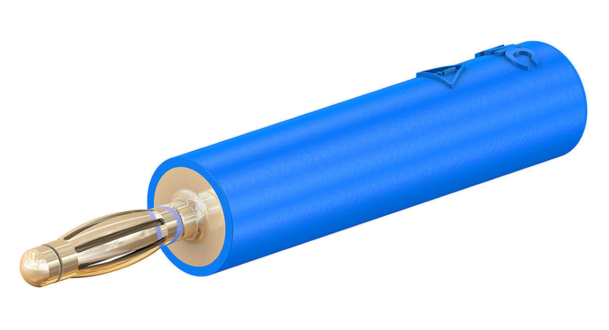 Staubli Blue, Male to Female Test Connector Adapter With Brass contacts and Gold Plated - Socket Size: 4mm