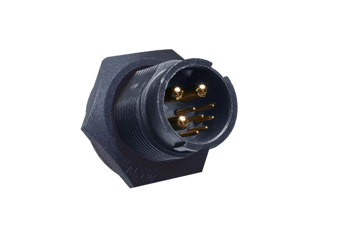 Amphenol Industrial Connector, 9 Contacts, Panel, 20.3 mm Connector, Plug, Male, IP67, OW-BCU Series