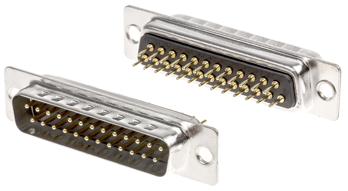 RS PRO 25 Way Through Hole D-sub Connector Plug, 2.77mm Pitch