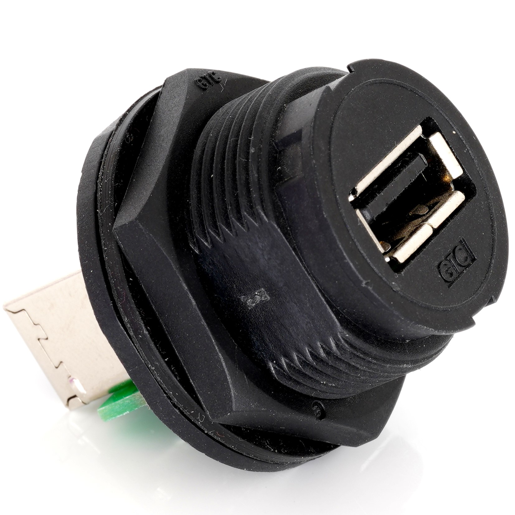 RS PRO Straight, Panel Mount, Socket- Single Port Type A 2.0 IP67 Coupler