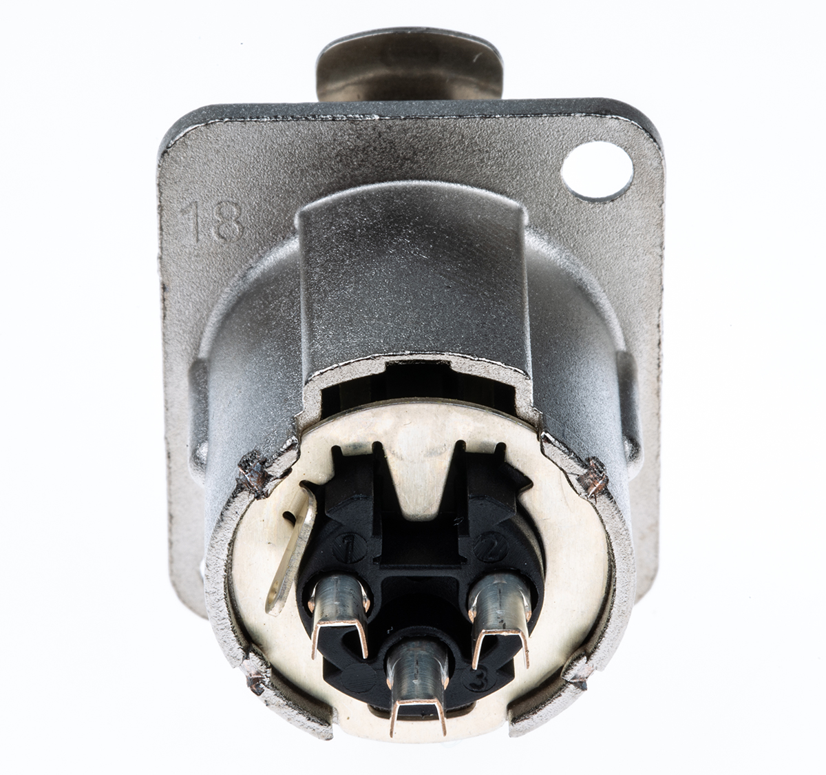 Neutrik Panel Mount XLR Connector, Female, 50 V, 3 Way, Silver over Nickel Plating