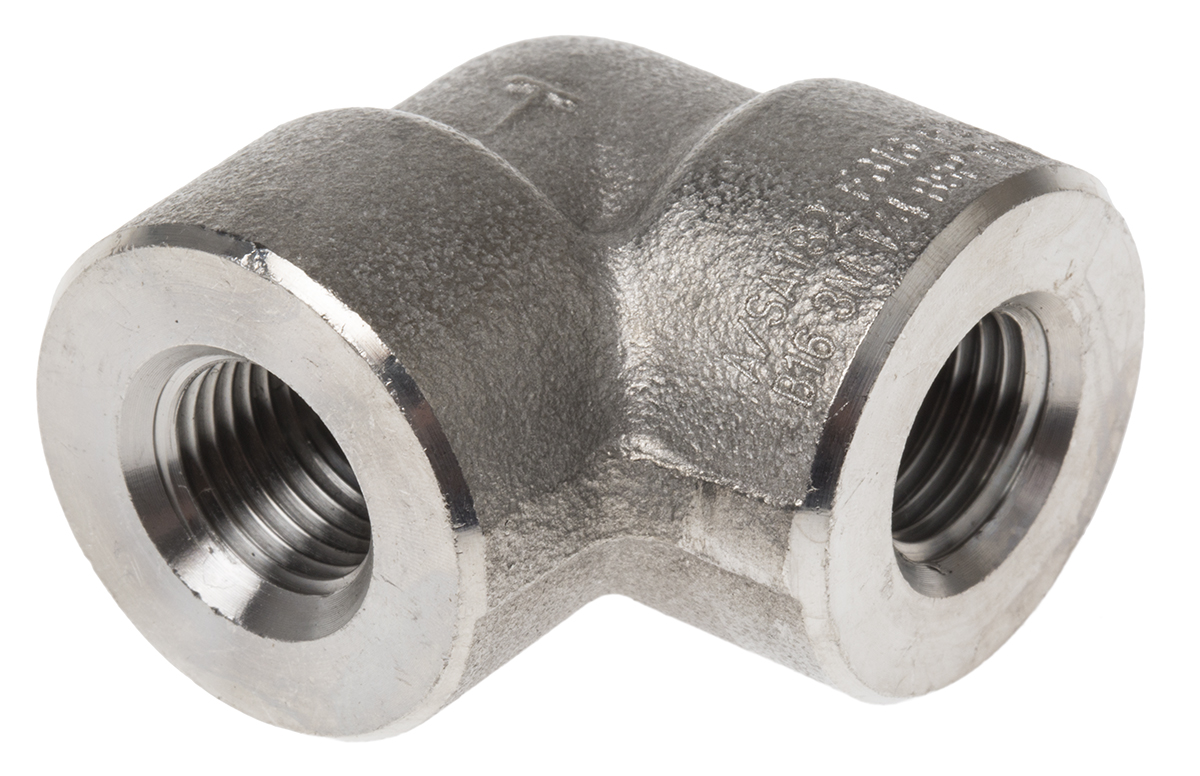 RS PRO Stainless Steel Pipe Fitting, 90° Circular Elbow, Female G 1/4in x Female G 1/4in