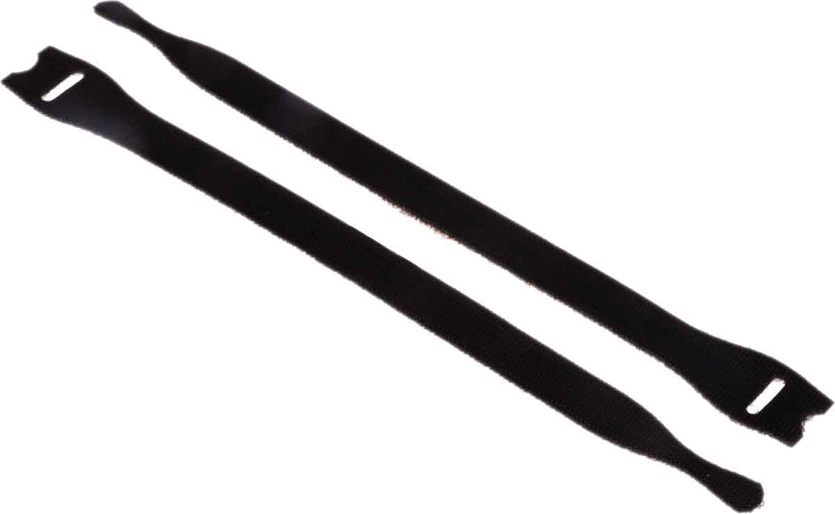 HellermannTyton Cable Tie, Hook and Loop, 200mm x 12.5 mm, Black PA (Loop), PE (Hook), Pk-10