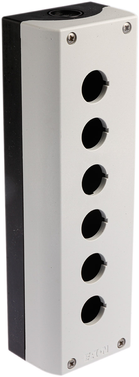 Eaton Grey Plastic RMQ Titan M22 Push Button Enclosure - 6 Hole 22mm Diameter