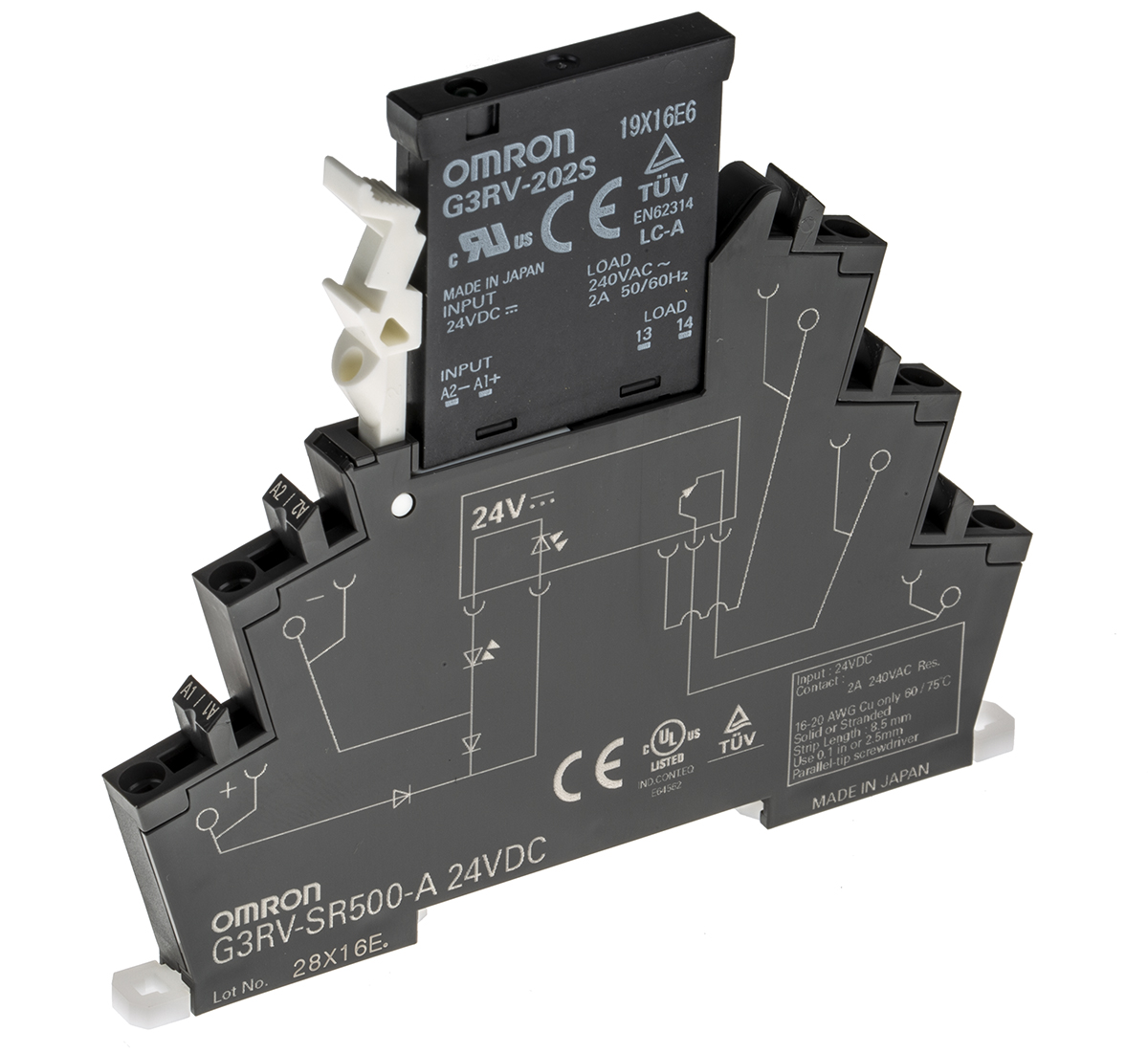 Omron G3RV-SR Series Solid State Interface Relay, 24 V dc Control, 2 A Load, DIN Rail Mount