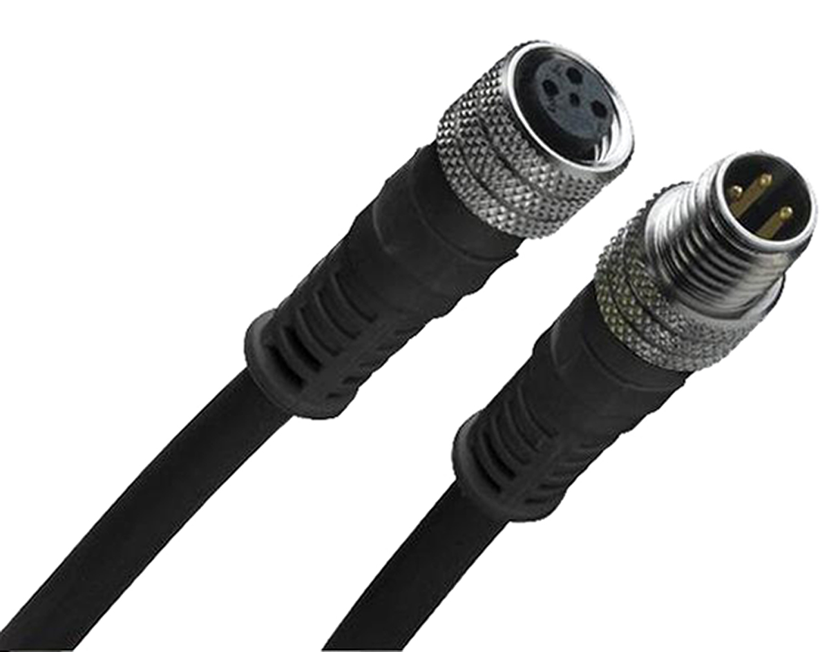 Brad from Molex Female 3 way Threaded to Male 3 way M8 Sensor Actuator Cable, 1 m