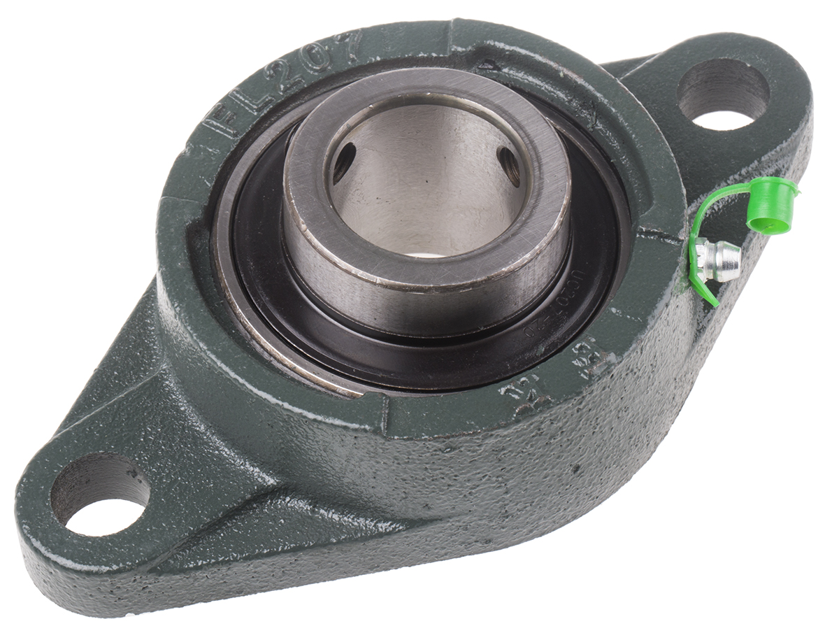 2 Hole Flange Bearing Unit 19mm ID