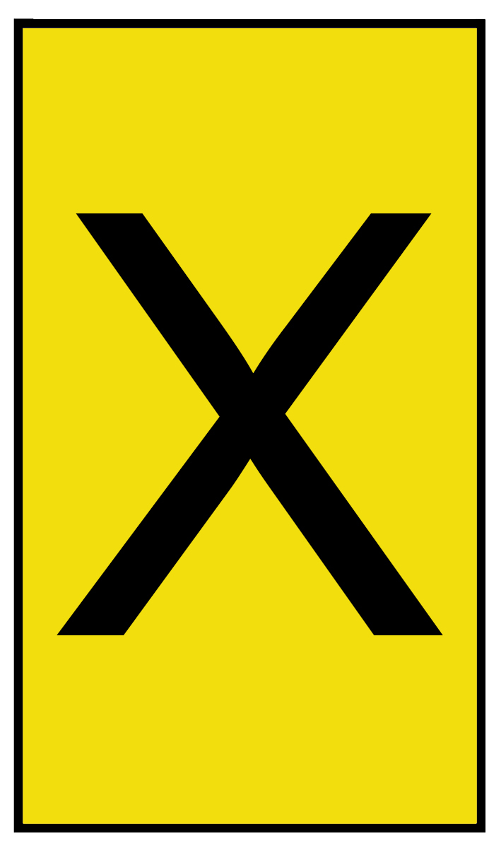 HellermannTyton Ovalgrip Slide On Cable Markers, Black on Yellow, Pre-printed "X", 1.7 → 3.7mm Cable, 901-10677