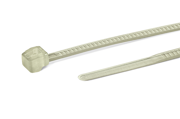 HellermannTyton Cable Tie, 100mm x 2.5 mm, White Nylon, Pk-100