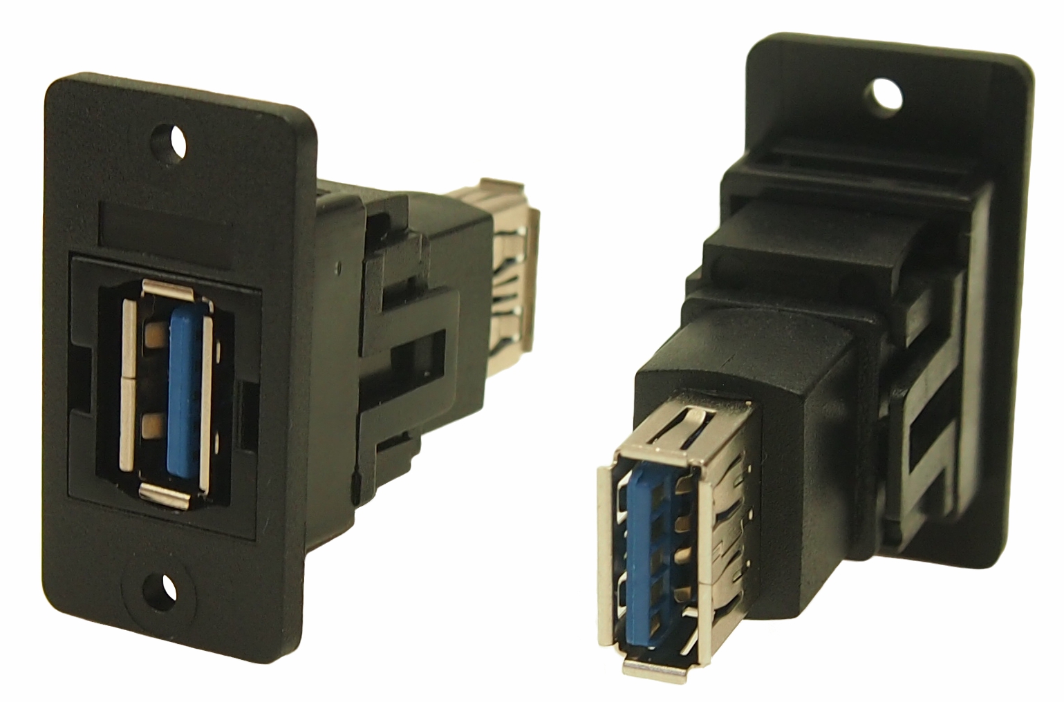RS PRO Straight, Panel Mount, Socket to Socket- Dual Port Type A to A 3.0 USB Connector