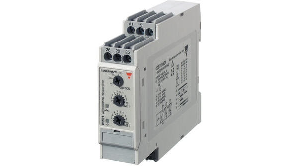 Carlo Gavazzi DCB01 Series Chassis Mount Timer Relay, 24 → 240V ac/dc, 2-Contact, 0.1 → 360000s, DPDT