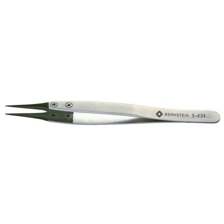 Bernstein 125 mm, Stainless Steel, Rounded, ESD Tweezers