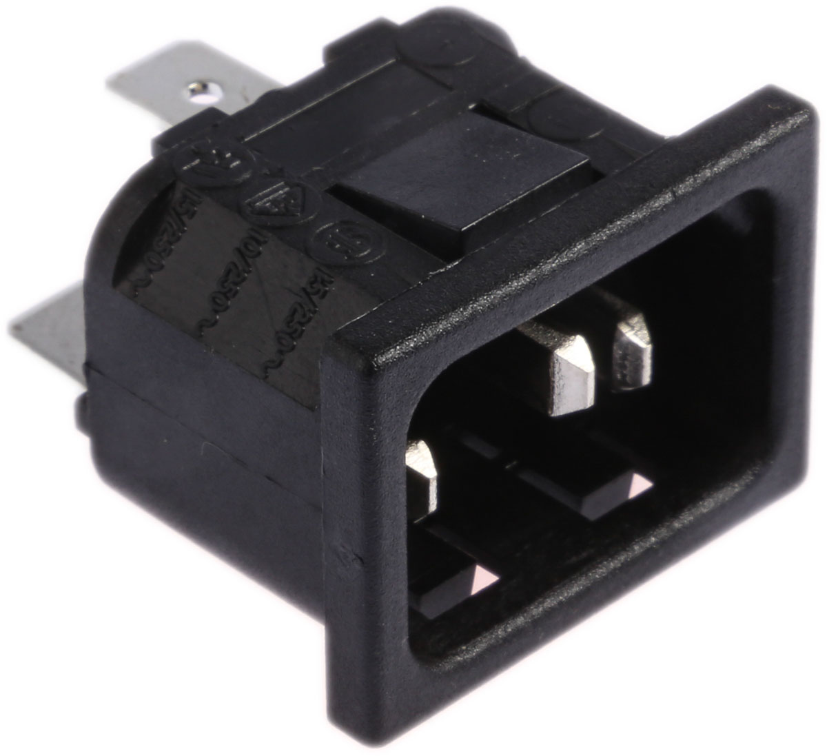 Bulgin C14 Snap-In IEC Connector Male, 10A, 250 V
