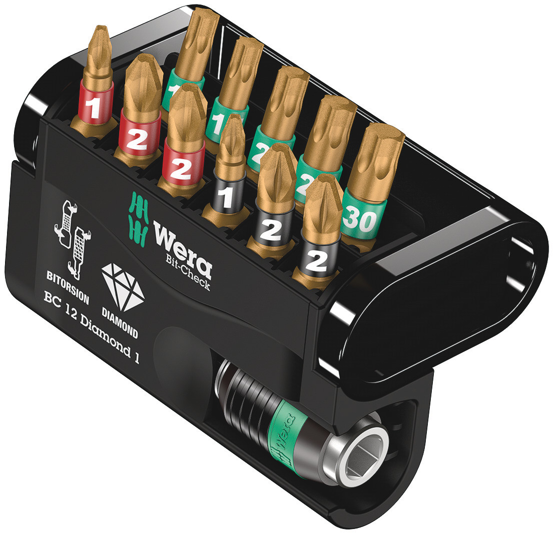 Wera Impact Bit Set 12 Pieces, Hexagon, Phillips, Pozidriv, Torx