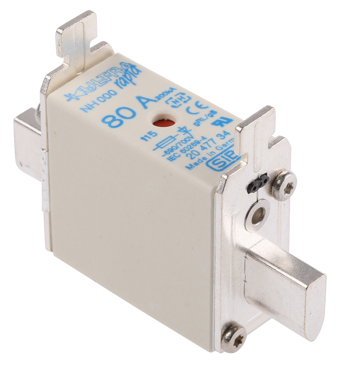 SIBA 80A NH Fuse, NH000, 690V ac