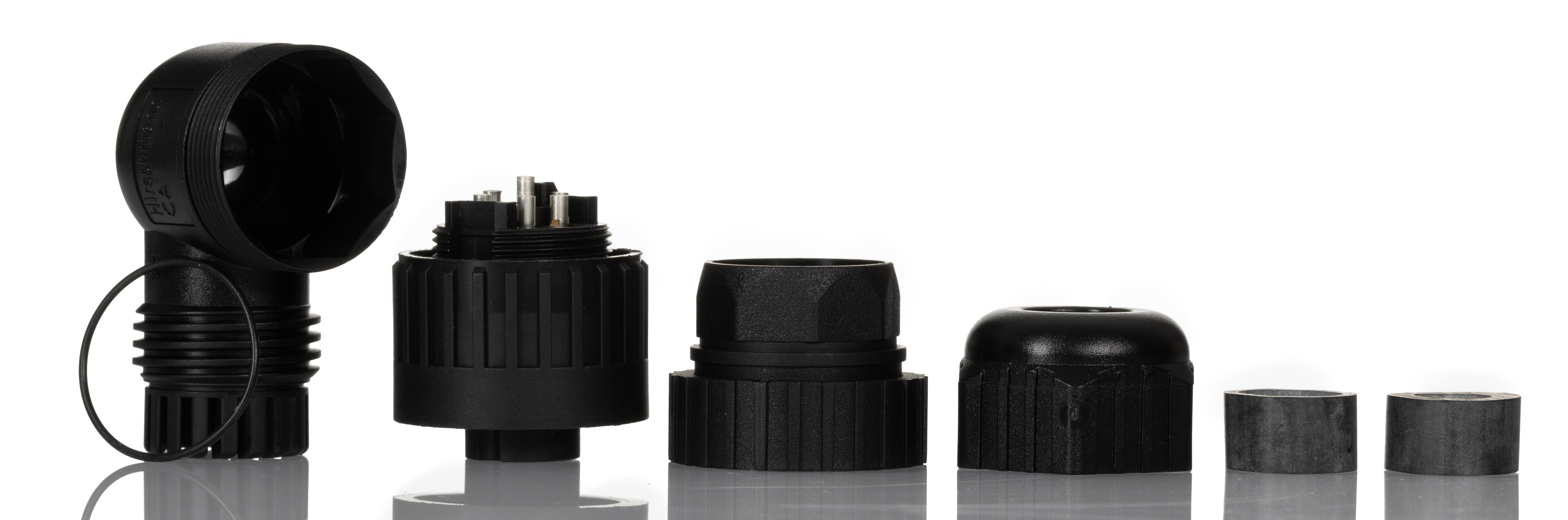 Hirschmann, CA IP66, IP67 Black Screw 6 + PE Angled Industrial Power Socket, Rated At 10A, 230 V, 400 V