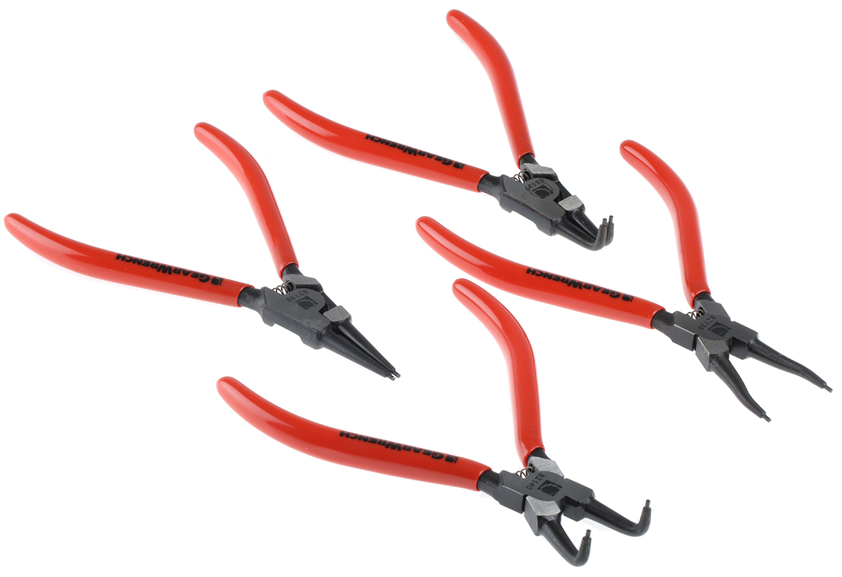 GearWrench Circlip Pliers, Bent, Straight Tip, 7 in Overall