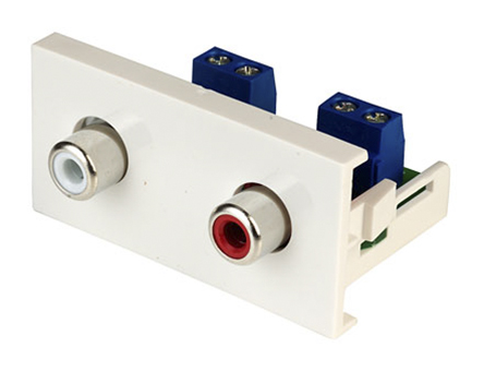 RS PRO Double Gang 2 Way Female RCA Faceplate