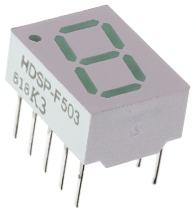 HDSP-F503 Broadcom 7-Segment LED Display, CC Green 3.5 mcd RH DP 10.2mm