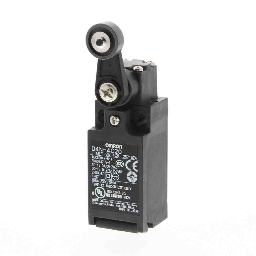 Omron Roller Lever Limit Switch, 2NC/1NO, IP67, DPST, Metal Housing, 240V ac Max, 10A Max