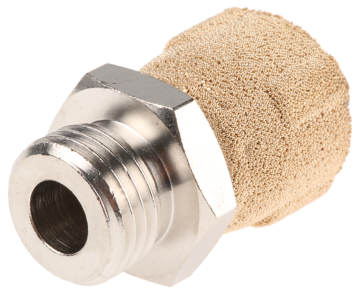 Legris 0672 Brass, Sintered Bronze 12bar Pneumatic Silencer, Threaded, G 1/4 Male