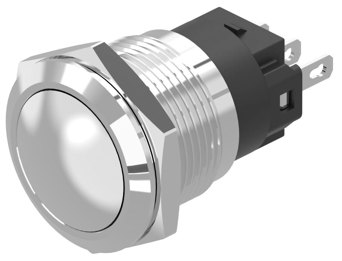 EAO 82 Series Push Button Switch, Latching, Panel Mount, 19mm Cutout, SPDT, 240V, IP65, IP67