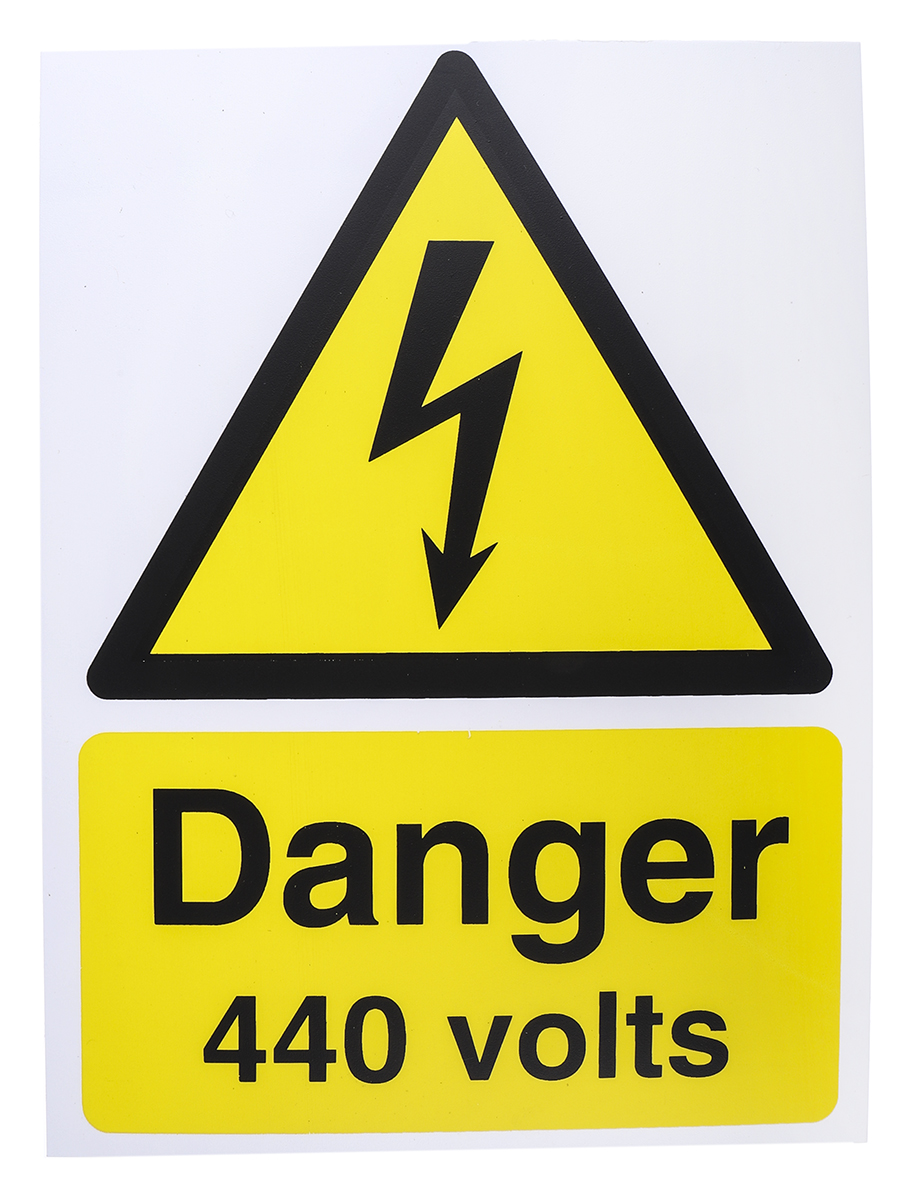 RS PRO Electrical Hazard Warning Sign (English, French)