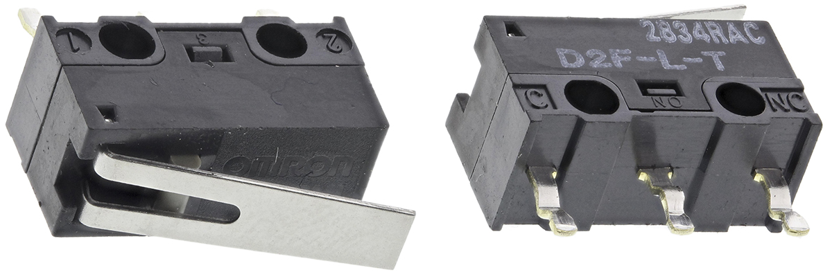 Omron Hinge Lever Micro Switch, PCB Terminal, 3 A @ 125 V ac, SPDT, IP40