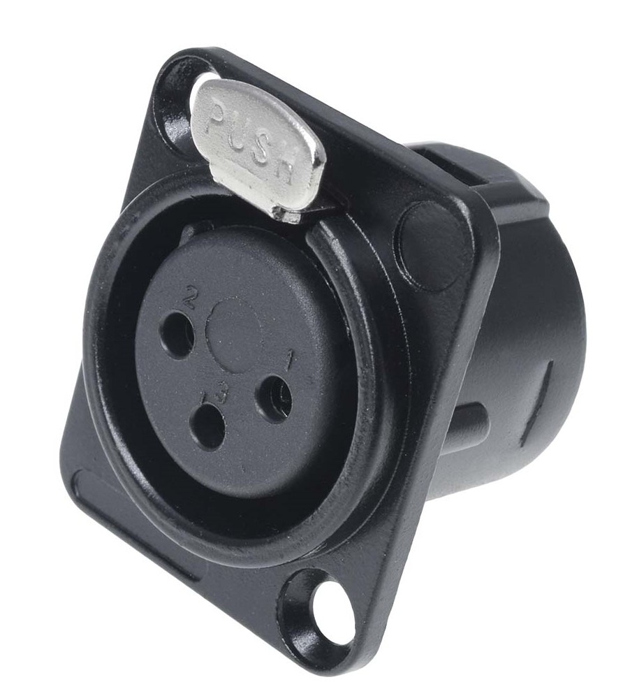 RS PRO Panel Mount XLR Connector, Female, 50 V, 3 Way, Silver Plating