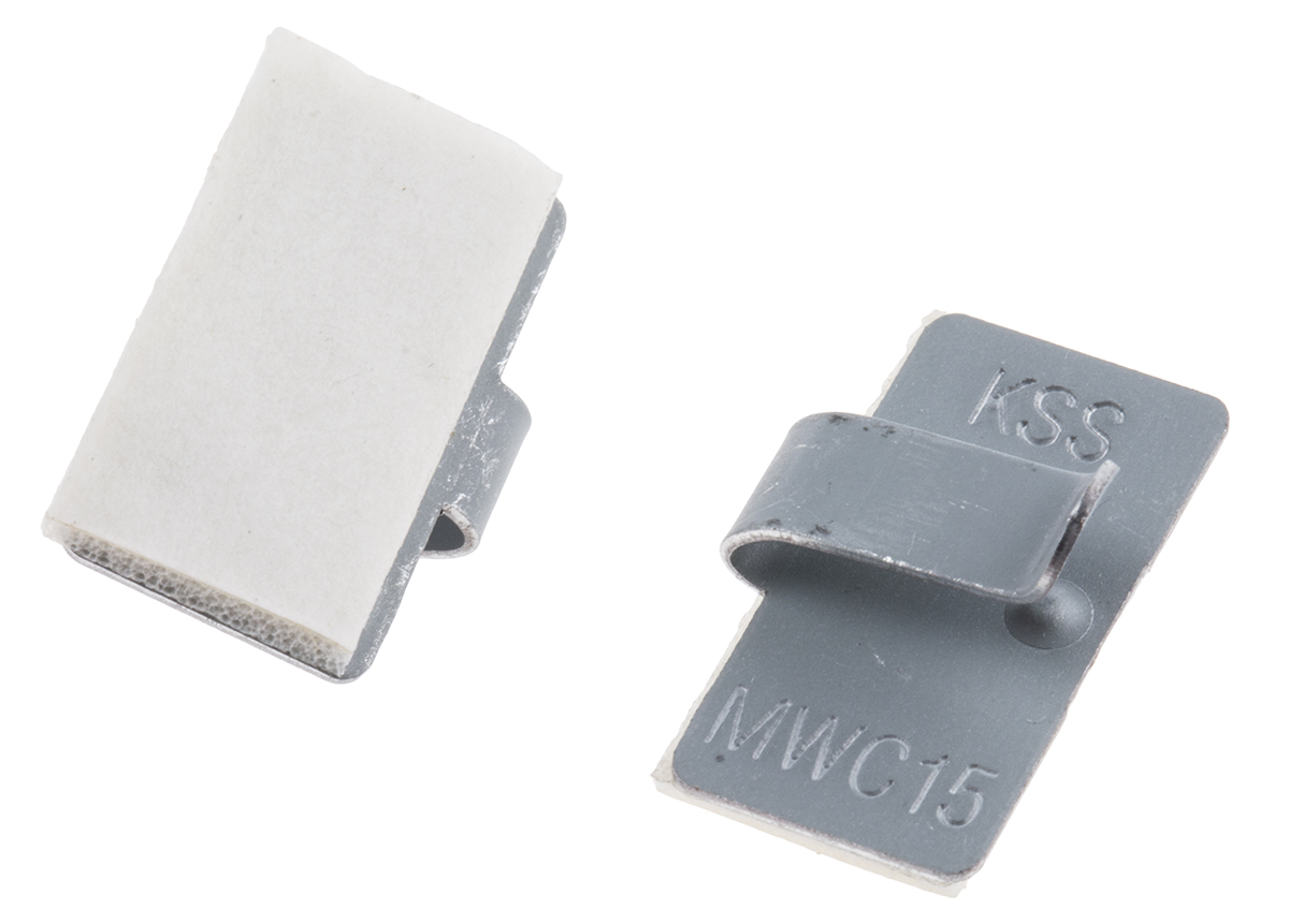 RS PRO White Metal Cable clip