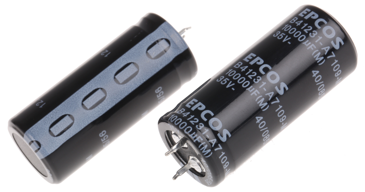 EPCOS 10000μF Aluminium Electrolytic Capacitor 35V dc, Snap-In - B41231A7109M060