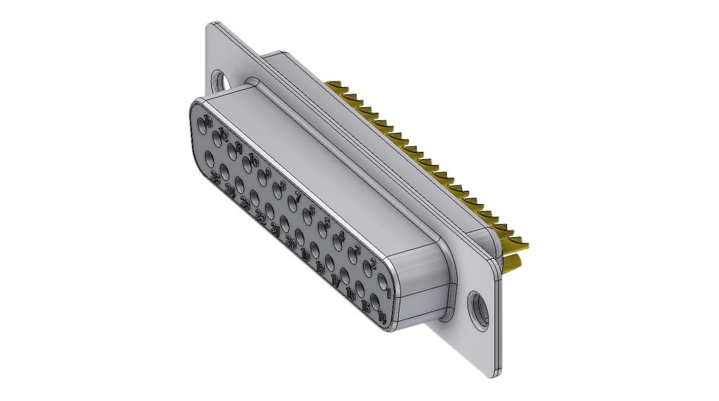 Deltron Connectors DTS 25 Way Horizontal D-sub Connector Socket