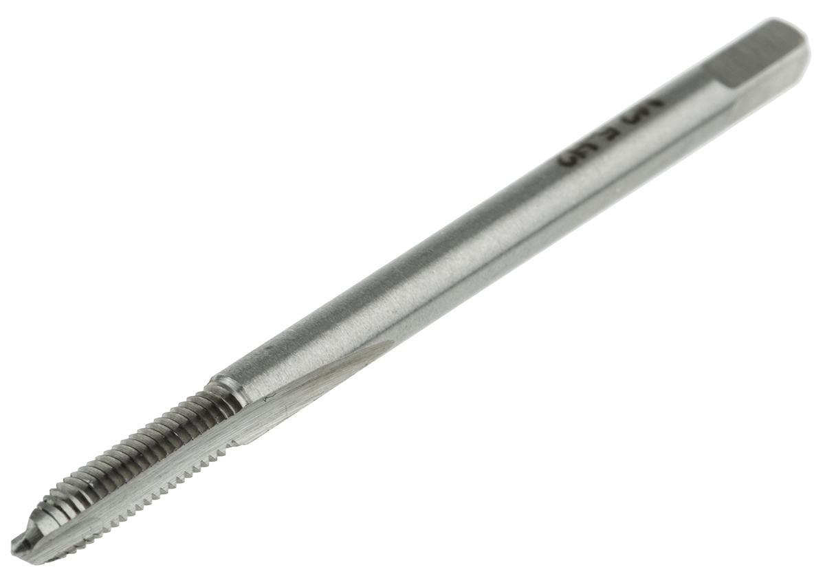 RS PRO Threading Tap HSS 1-Piece 0.45mm Pitch Metric Standard Manual or machine tap M2.5 Thread