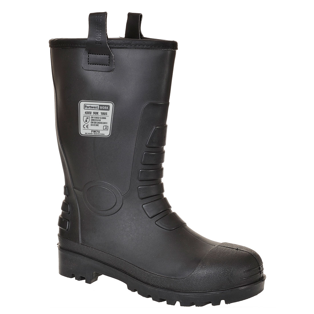 Portwest FW75 Black Steel Toe Capped Unisex Safety Boot, UK 8, EU 42