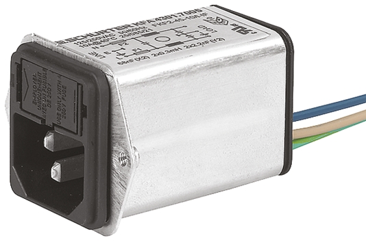 Schurter 2A, 125 V ac, 250 V ac Male Screw Filtered IEC Connector 4301.7002, Quick Connect 1, 2 Fuse