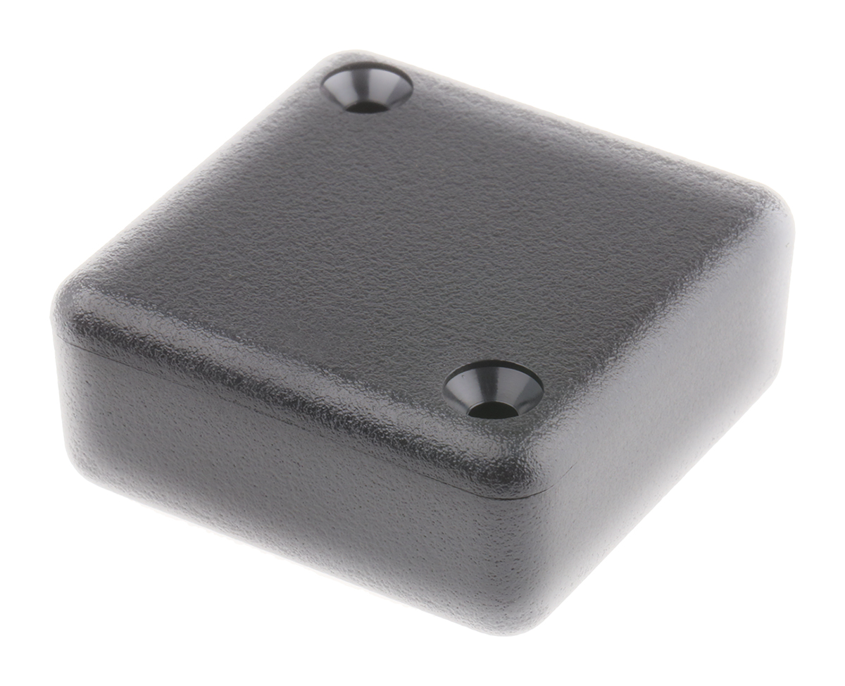 Hammond 1551 Series Black ABS Enclosure, IP54, Black Lid, 35 x 35 x 15mm