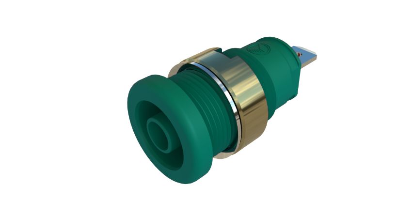 Hirschmann Test & Measurement Green Female Banana Socket, 4 mm Connector, Tab Termination, 32A, Nickel Plating