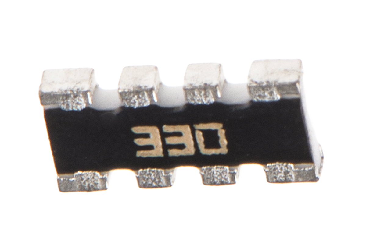Bourns, CAY16 33Ω ±5% Isolated Resistor Array, 4 Resistors, 0.25W total, 1206 (3216M), Convex