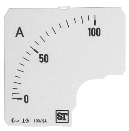 Sifam Tinsley Meter Scale For Use With 72 x 72 Analogue Panel Ammeter