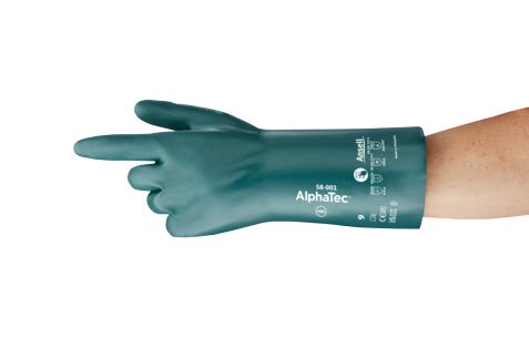 Ansell 58-001 Green Nitrile Nitrile Work Gloves, Size 11, Nitrile Coating
