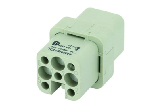 Amphenol Industrial Heavy Duty Power Connector Insert, 16A, Female, Heavy Mate C146 Series, 7 Contacts