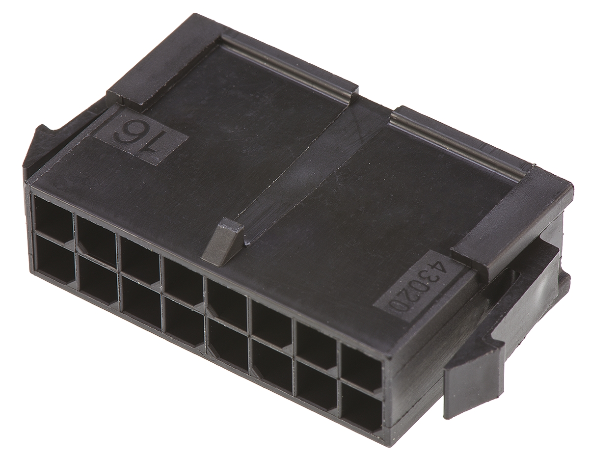 Molex, Micro-Fit 3.0 Male Connector Housing, 3mm Pitch, 16 Way, 2 Row