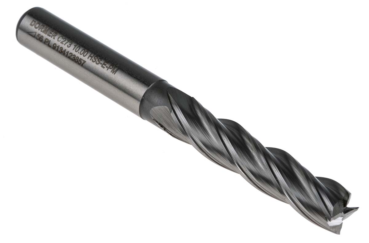 Dormer End Mill, 10mm Cutter, HSCo, 10 mm Shank, 45mm Cut Length