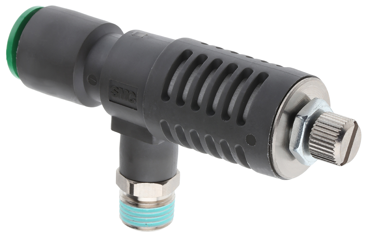 SMC Adjustable Exhaust Valve, R 1/8 Male x 1 MPa, Threaded, Tube, 8mm