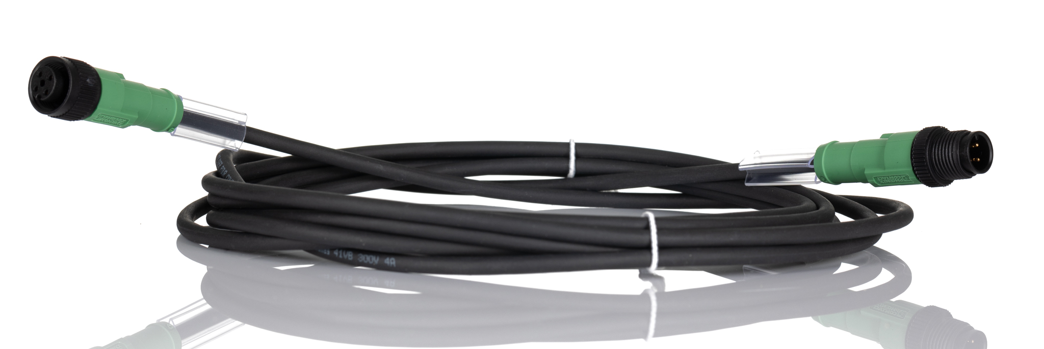 Phoenix Contact Male 4 way M12 to Female 4 way M12 Sensor Actuator Cable, 3 m