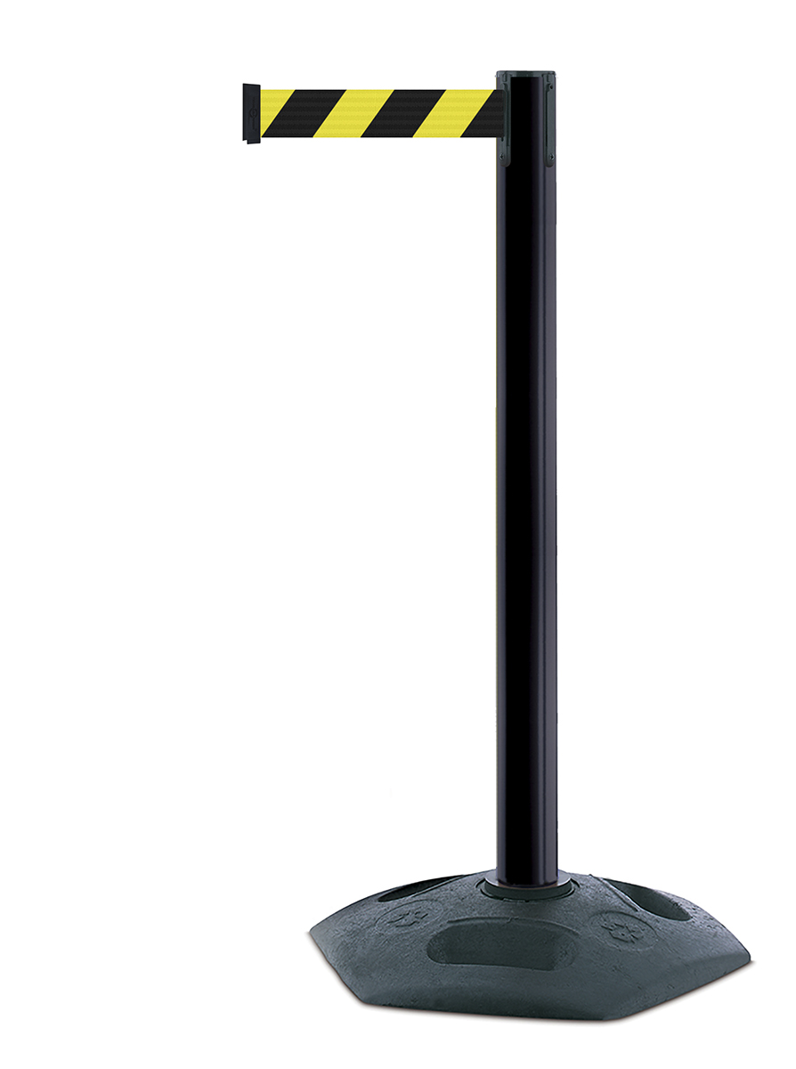 Tensator Black & Yellow Plastic Retractable Barrier, 3.65m, Yellow/Black Tape