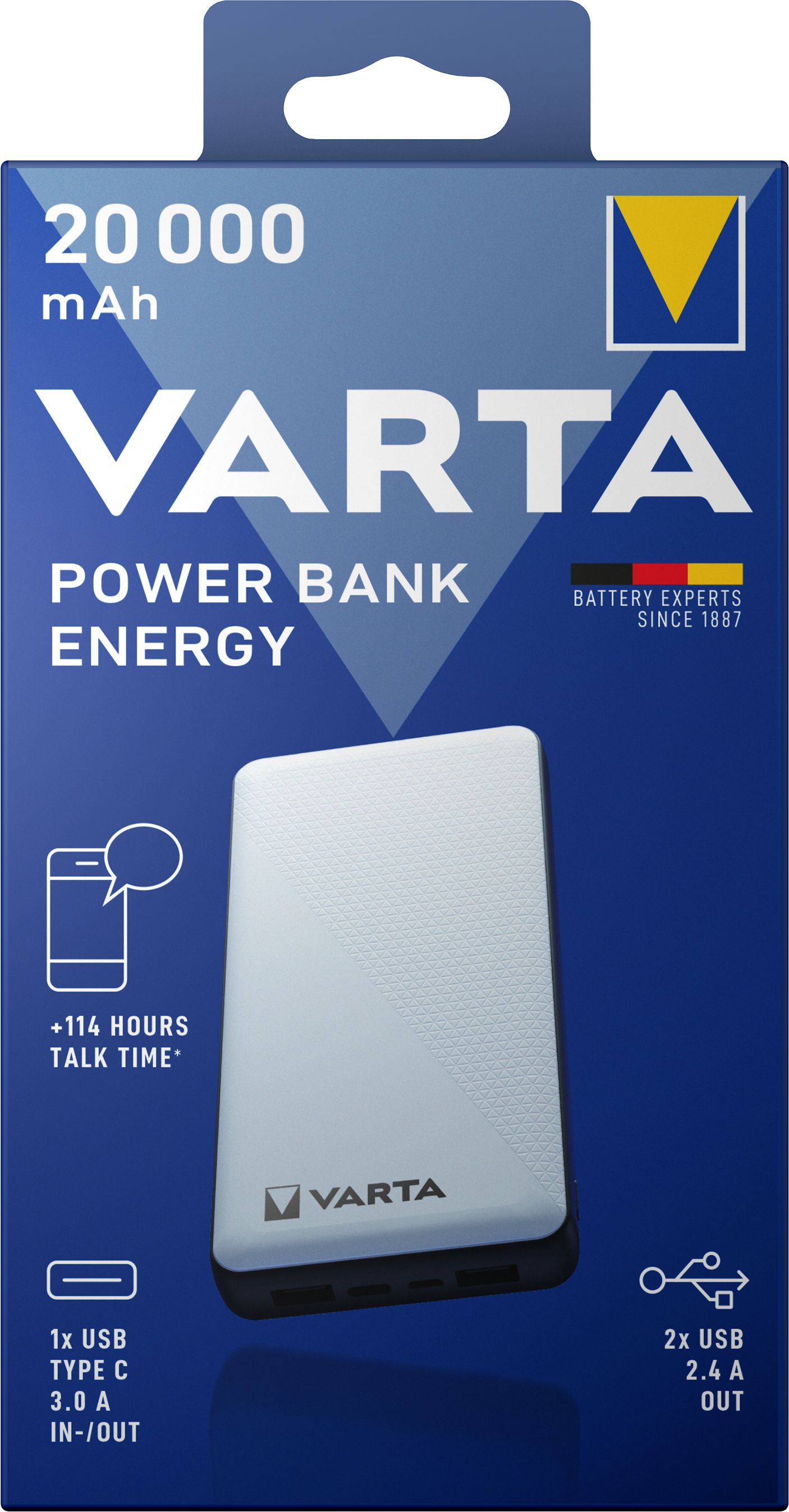 Varta 20000mAh 5V 57978 Power Bank Portable Charger
