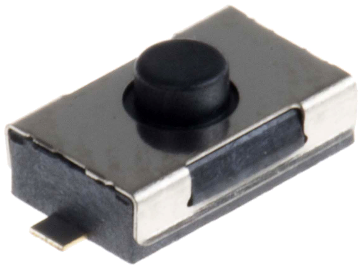 Wurth Elektronik Black Tactile Switch, SPST 50 mA @ 12 V dc 0.8mm Surface Mount