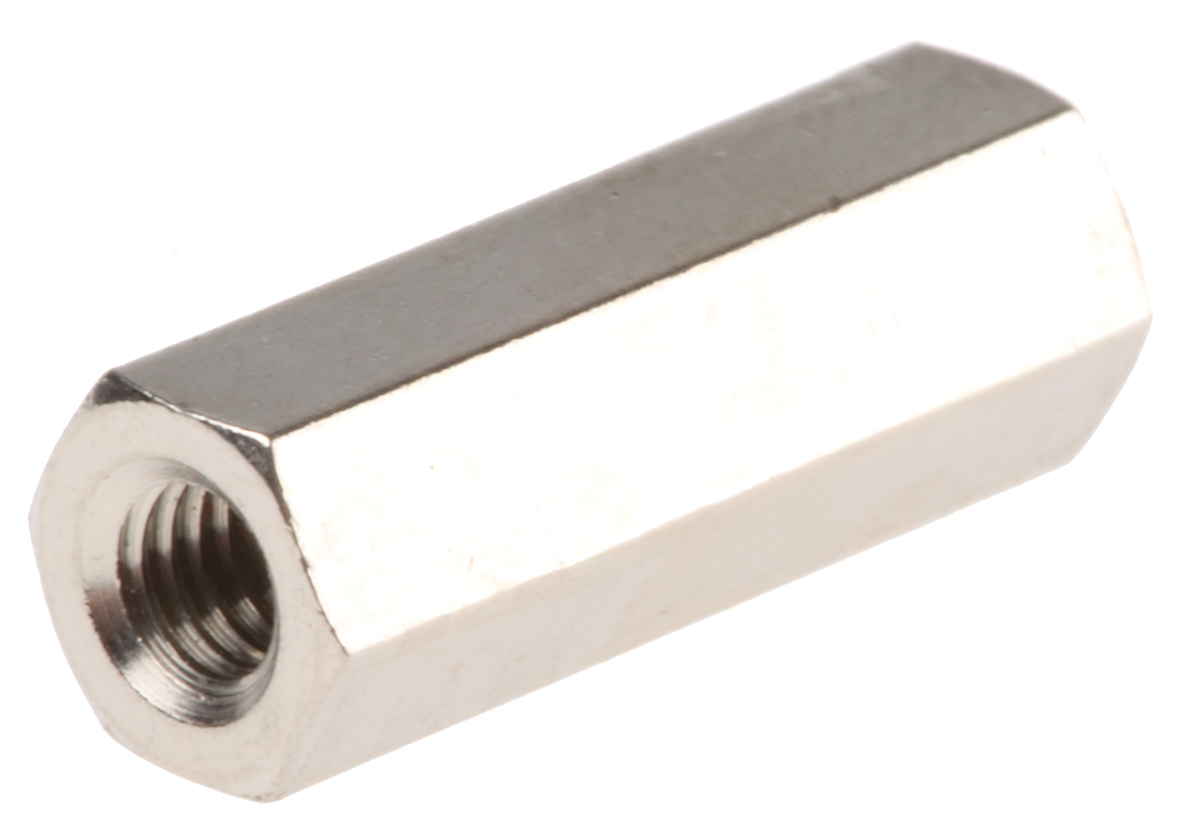 Essentra Threaded Standoff, M3 Thread, 15mm Body, Brass, Female/Female
